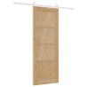 Porte Coulissante avec Ensemble de Quincaillerie 78x202 cm en Bois Massif de Pin 