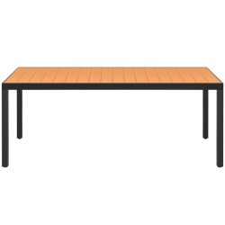 Table de jardin Marron 185 x 90 x 74 cm Aluminium et WPC 