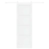 Porte Coulissante avec Ensemble de Matériel Blanc 73,5x211 cm Bois Massif Pin 