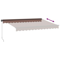 Auvent manuel rétractable avec LED marron 350x250 cm 