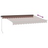 Auvent manuel rétractable avec LED marron 350x250 cm 