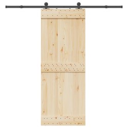 Kit de quincaillerie de porte coulissante 213,5 cm acier noir 
