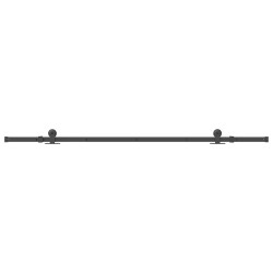 Kit de quincaillerie de porte coulissante 213,5 cm acier noir 