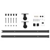 Kit de quincaillerie de porte coulissante 213,5 cm acier noir 