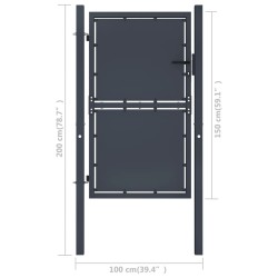 Portail de jardin Acier 100x150 cm Anthracite 