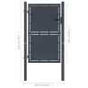 Portail de jardin Acier 100x150 cm Anthracite 
