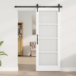 Porte coulissante avec kit de quincaillerie 'ORKDAL'Blanche 78x202 cm 