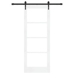 Porte coulissante avec kit de quincaillerie 'ORKDAL'Blanche 78x202 cm 