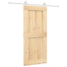Porte coulissante et kit de quincaillerie 90x210 cm pin massif 