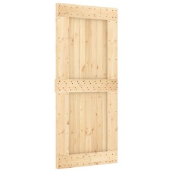 Porte coulissante et kit de quincaillerie 90x210 cm pin massif 