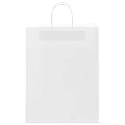 Sacs en papier 250 pcs avec poignées blanc 32x12x42 cm 