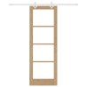 Ensemble de Porte Coulissante avec Matériel 73,5 x 211 cm Bois Massif Pin 