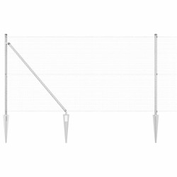 Ensemble de poteaux de clôture Pack de 2 Acier galvanisé 25 x 1 m 