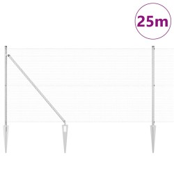 Ensemble de poteaux de clôture Pack de 2 Acier galvanisé 25 x 1 m 