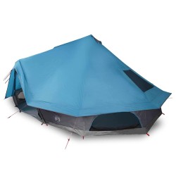 Tente familiale Tipi bleue pour 10 personnes, imperméable 