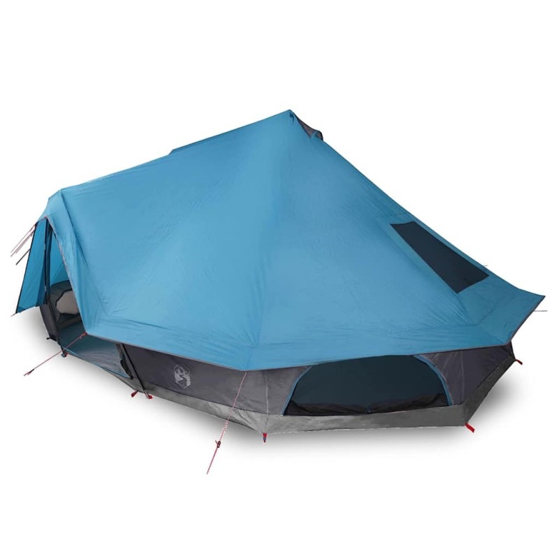 Tente familiale Tipi bleue pour 10 personnes, imperméable 