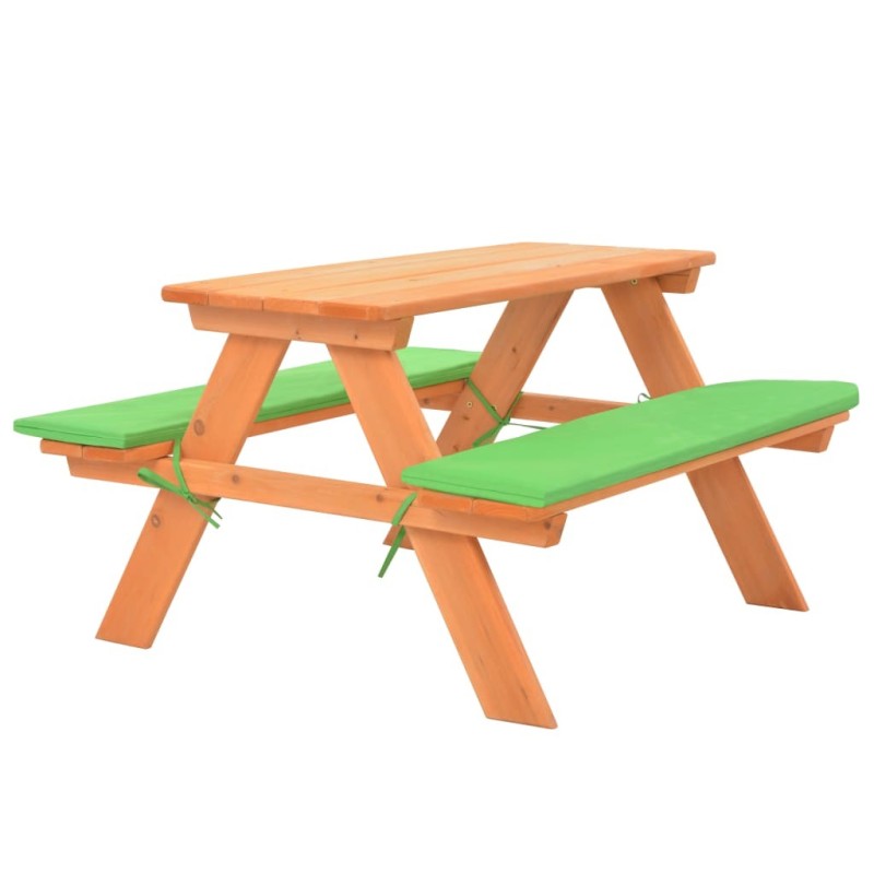 Table de pique-nique pour enfants avec bancs 89x79x50 cm Sapin 