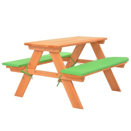 Table de pique-nique pour enfants avec bancs 89x79x50 cm Sapin 