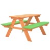 Table de pique-nique pour enfants avec bancs 89x79x50 cm Sapin 