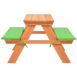 Table de pique-nique pour enfants avec bancs 89x79x50 cm Sapin 
