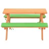 Table de pique-nique pour enfants avec bancs 89x79x50 cm Sapin 