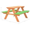 Table de pique-nique pour enfants avec bancs 89x79x50 cm Sapin 