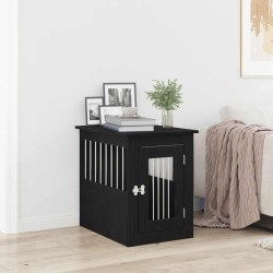 Meuble pour cage à chien en chêne noir 62 x 45 x 59 cm Bois d'ingénierie 