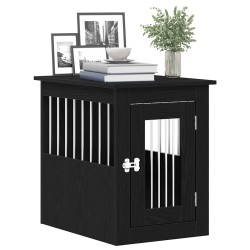 Meuble pour cage à chien en chêne noir 62 x 45 x 59 cm Bois d'ingénierie 
