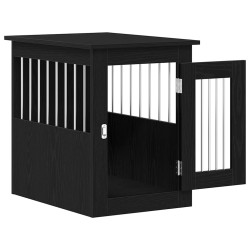 Meuble pour cage à chien en chêne noir 62 x 45 x 59 cm Bois d'ingénierie 