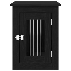 Meuble pour cage à chien en chêne noir 62 x 45 x 59 cm Bois d'ingénierie 