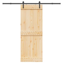 Porte coulissante et kit de quincaillerie 80x210 cm pin massif 