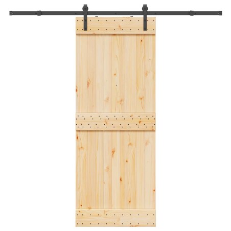 Porte coulissante et kit de quincaillerie 80x210 cm pin massif 