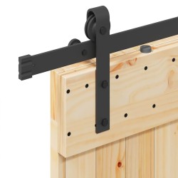 Porte coulissante et kit de quincaillerie 80x210 cm pin massif 