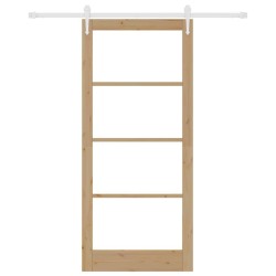 Porte coulissante avec kit de quincaillerie 93x211 cm en pin massif 