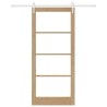 Porte coulissante avec kit de quincaillerie 93x211 cm en pin massif 