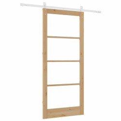 Porte coulissante avec kit de quincaillerie 93x211 cm en pin massif 