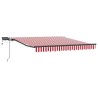 Store Rétractable Manuel avec LED Rayures Rouges et Blanches 350x250 cm 