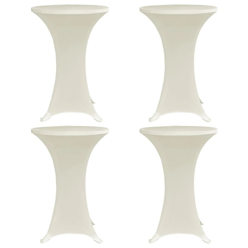 Housses élastiques de table Ø 70 cm Crème 4 pcs 