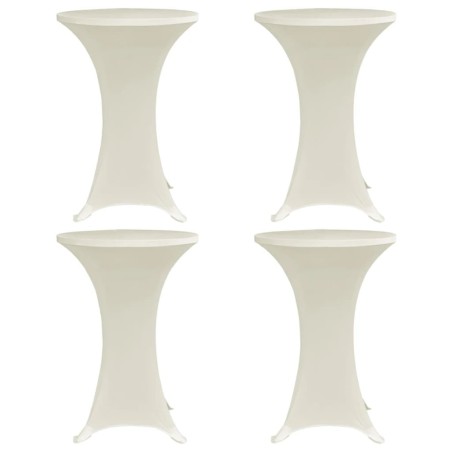 Housses élastiques de table Ø 70 cm Crème 4 pcs 