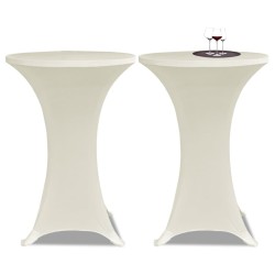 Housses élastiques de table Ø 70 cm Crème 4 pcs 