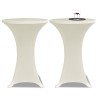Housses élastiques de table Ø 70 cm Crème 4 pcs 