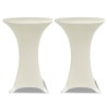 Housses élastiques de table Ø 70 cm Crème 4 pcs 