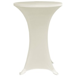 Housses élastiques de table Ø 70 cm Crème 4 pcs 