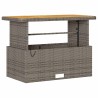 Ensemble de salle à manger de jardin 4 pièces avec coussins gris en poly rotin et acacia 