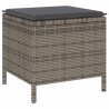 Ensemble de salle à manger de jardin 4 pièces avec coussins gris en poly rotin et acacia 