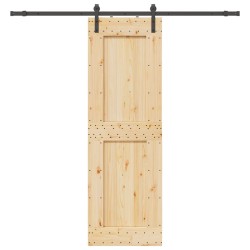 Porte coulissante et kit de quincaillerie 70x210 cm pin massif 