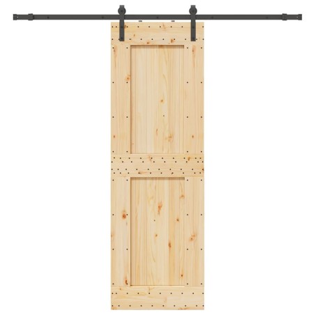 Porte coulissante et kit de quincaillerie 70x210 cm pin massif 