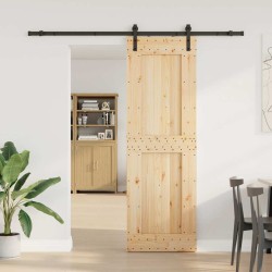Porte coulissante et kit de quincaillerie 70x210 cm pin massif 