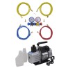 Pompe à vide 50 L/min avec manomètre à 4 voies en kit d'outils 