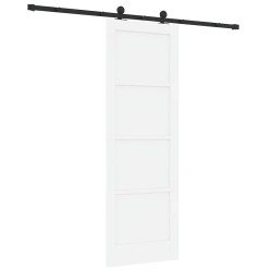 Porte Coulissante avec Kit de Quincaillerie 'ORKDAL'Blanche Bois Massif Pin 